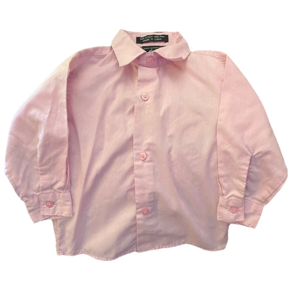 Phat Farm Vintage 18 Months Toddler Boys Pink Button Down Dress Shirt Y2K